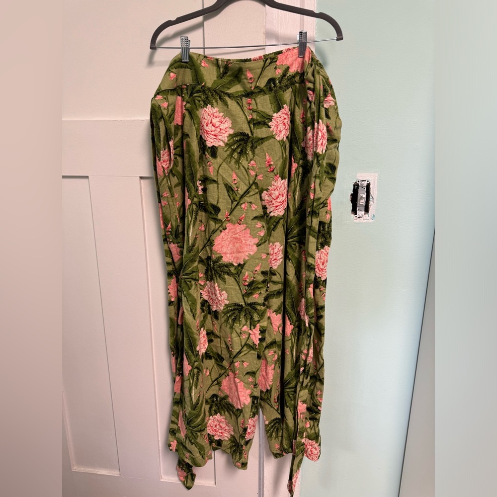 Agua Bendita × Target Large Peony Print Pants | Size XXL | Green/Pink - Picture 4 of 6